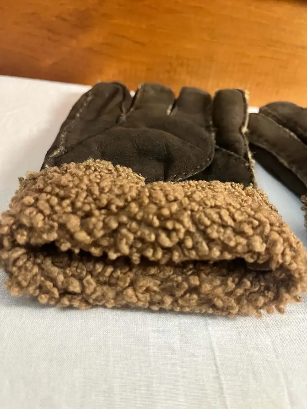 Genuine Shearling Sheepskin Leather Winter Gloves